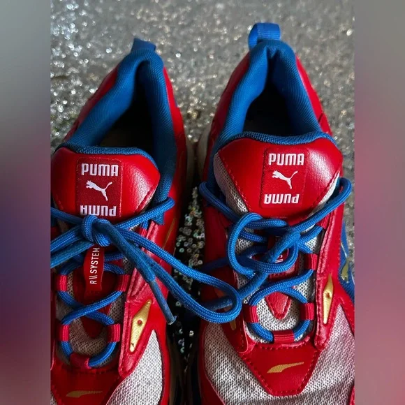 Puma RsFast Dynamic Red and Blue Athletic Men Sneakers Shoes Size 9.5 - Picture 7 of 16